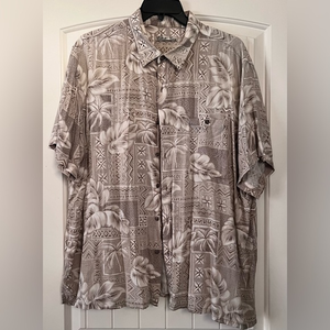 Batck Bay Men's Sz XXL tropical‎ Hawaiian palm trees Button Shirt with pocket